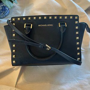 Michael Kors Selma Studded Handbag in Black